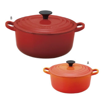 LE CREUSET - ルクルーゼ ココットロンド 24cmオレンジ 3個の+