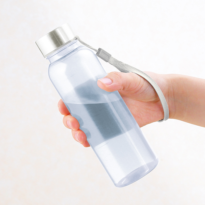 メモリ付フロスティボトル 350ml ストラップ付 ホワイト 