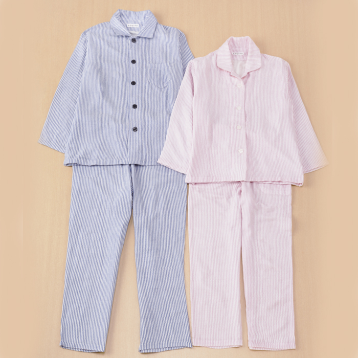 ◆新品 ウチノ マシュマロガーゼ パジャマＬ ピンク ストライプ UCHINO マシュマロガーゼ ストライプ レディスパジャマ L ピンク